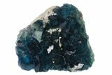 Cubic, Blue-Green Fluorite Crystals on Quartz - China #138073-1